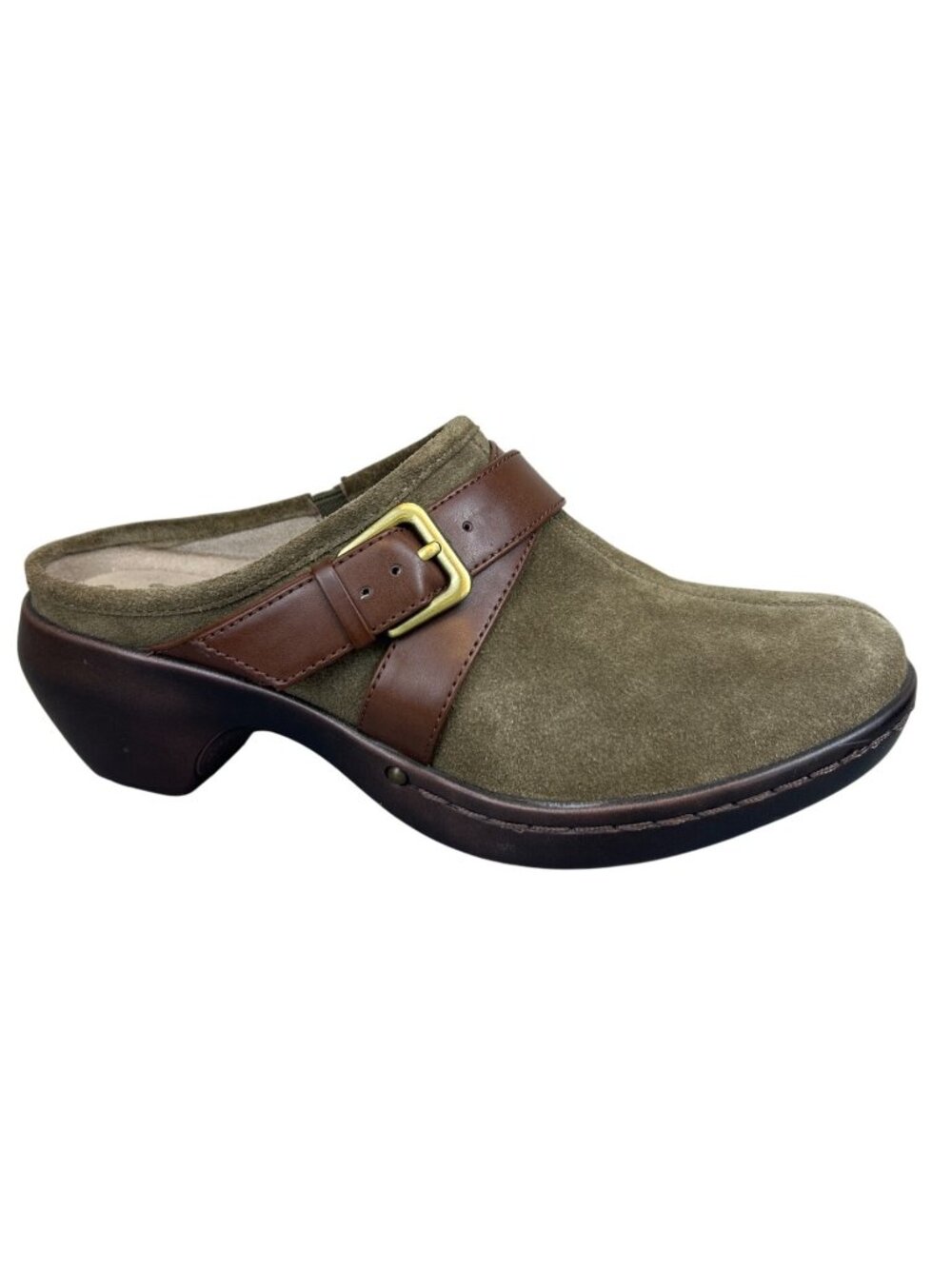 Easy Spirit Leather Suede Clogs Shoes Mules Women's 7 Classic Preppy Comfort